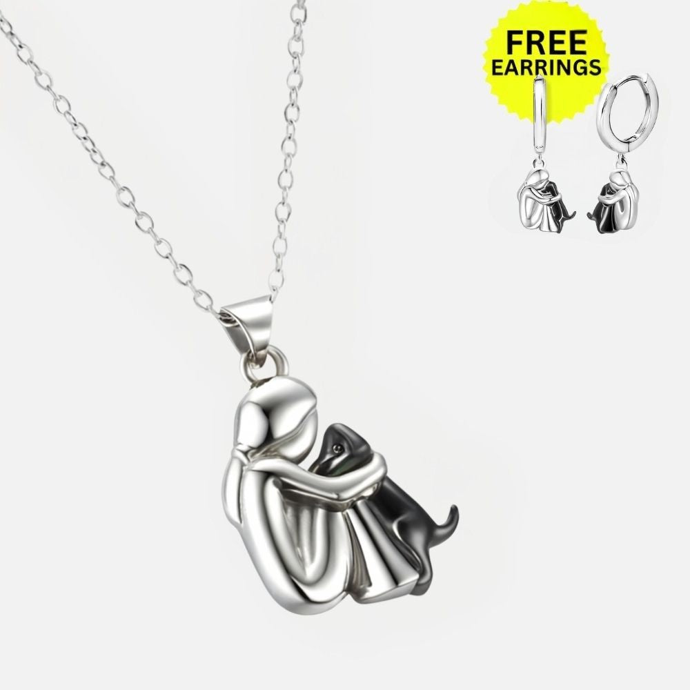 Hug Pendant Necklace with Bonus Earrings â€“ Limited Time Offer