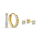 Dara Brillane Stone Earrings Set | White Gold