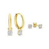 Larmes de Lune Stone Earrings Set | White Gold