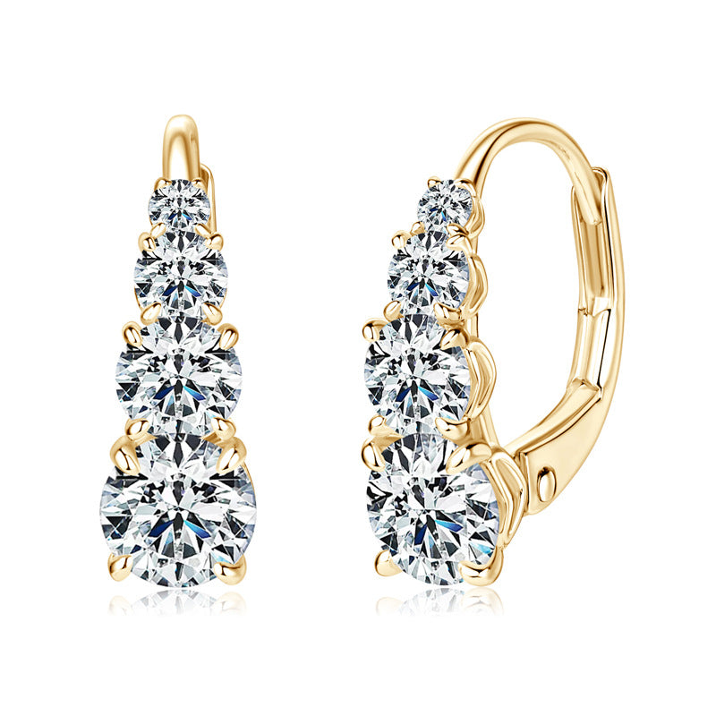 Carol four stone earrings | White gold 16k