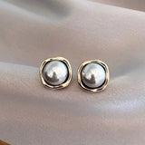 Luxe Black Pearl Stud Earrings