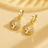 Tree of Life Golden Bright Earrings
