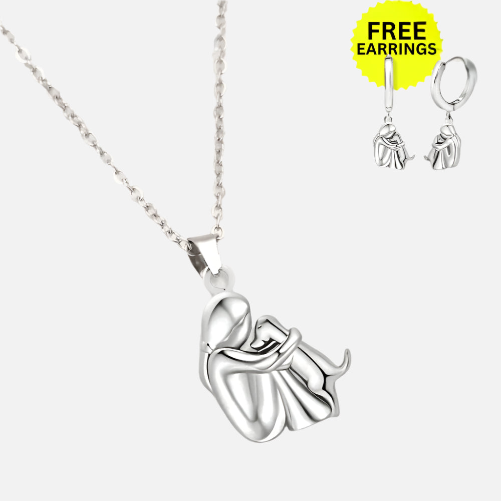 Hug Pendant Necklace with Bonus Earrings â€“ Limited Time Offer