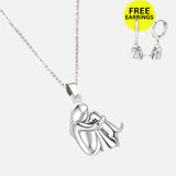 Hug Pendant Necklace with Bonus Earrings â€“ Limited Time Offer